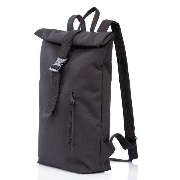 Cinzia Rossi - Black technical fabric roll-top backpack