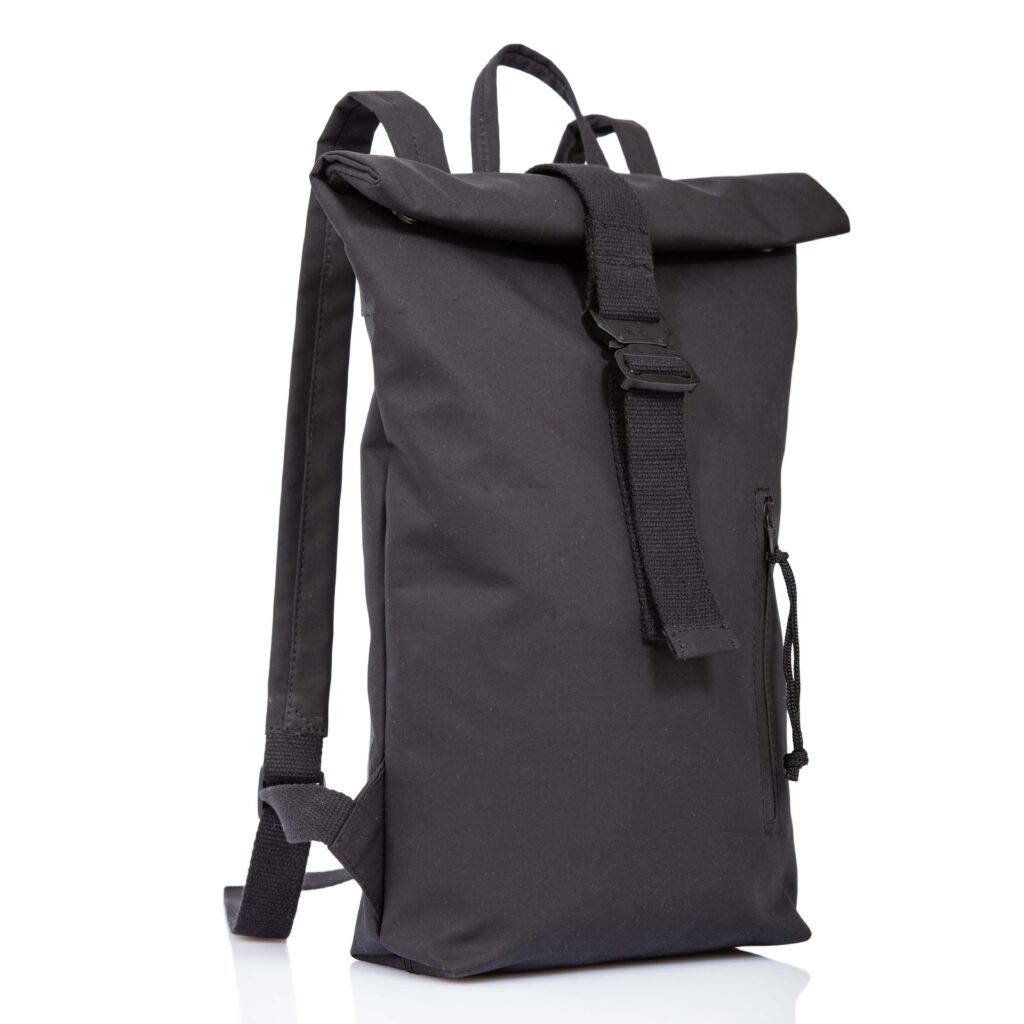 Cinzia Rossi - Black technical fabric roll-top backpack