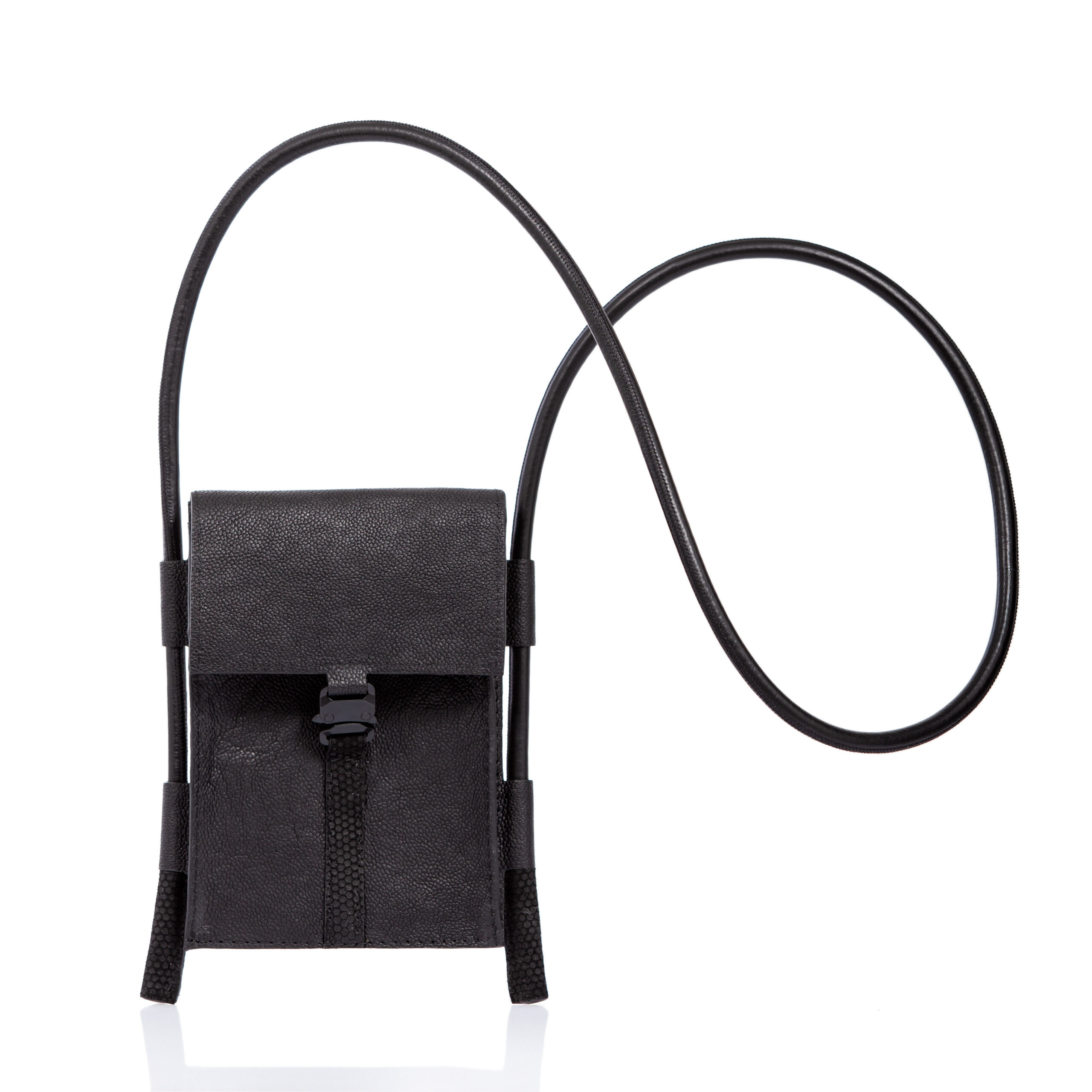 Cinzia Rossi - Black leather smartphone case-bag