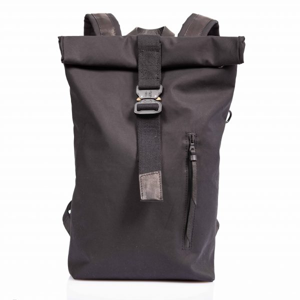 Cinzia Rossi - Black technical fabric roll-top backpack