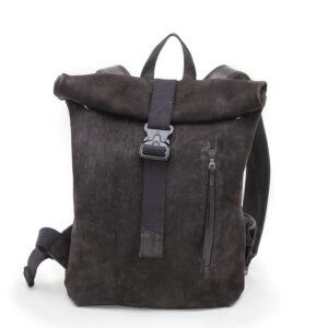 Small roll top backpack in black leather - Cinzia Rossi