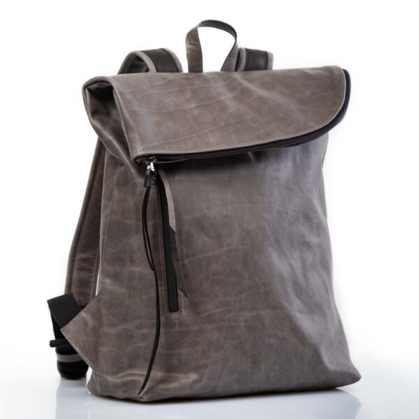 Marble gray leather backpack - Cinzia Rossi