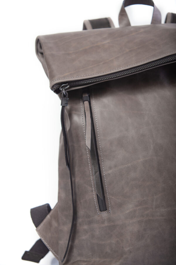 Marble gray leather backpack - Cinzia Rossi