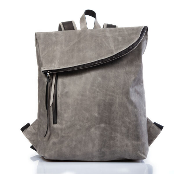 Stone gray leather backpack - Cinzia Rossi