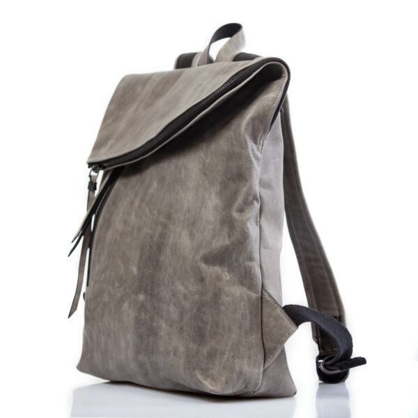 Stone gray leather backpack - Cinzia Rossi