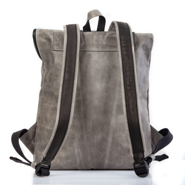 Stone gray leather backpack - Cinzia Rossi