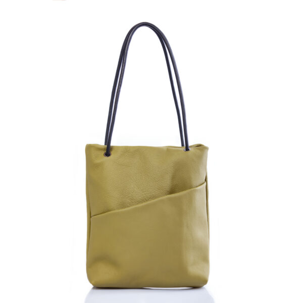 Tote-bag in pelle verde kiwi - Cinzia Rossi