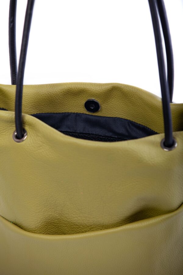 Kiwi green leather tote-bag - Cinzia Rossi