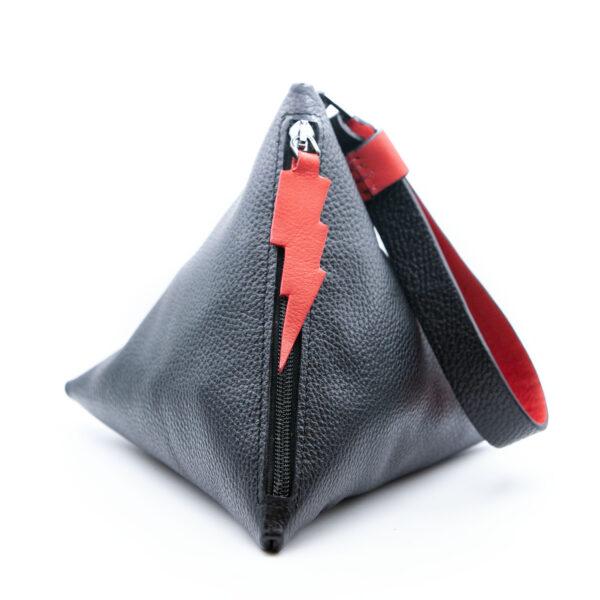 Pochette pyramide en cuir noir - Cinzia Rossi