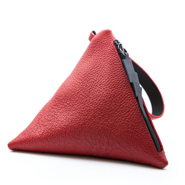 Rood leren piramide clutch tasje - Cinzia Rossi