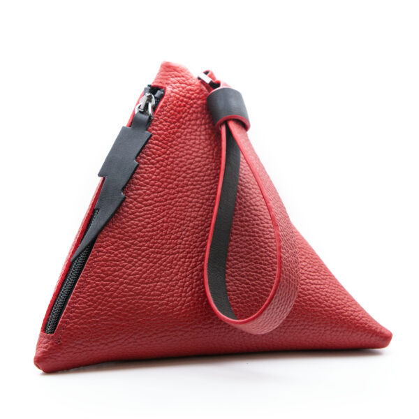 Rood leren piramide clutch tasje - Cinzia Rossi