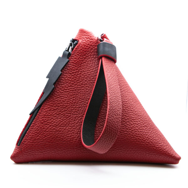 Rood leren piramide clutch tasje - Cinzia Rossi