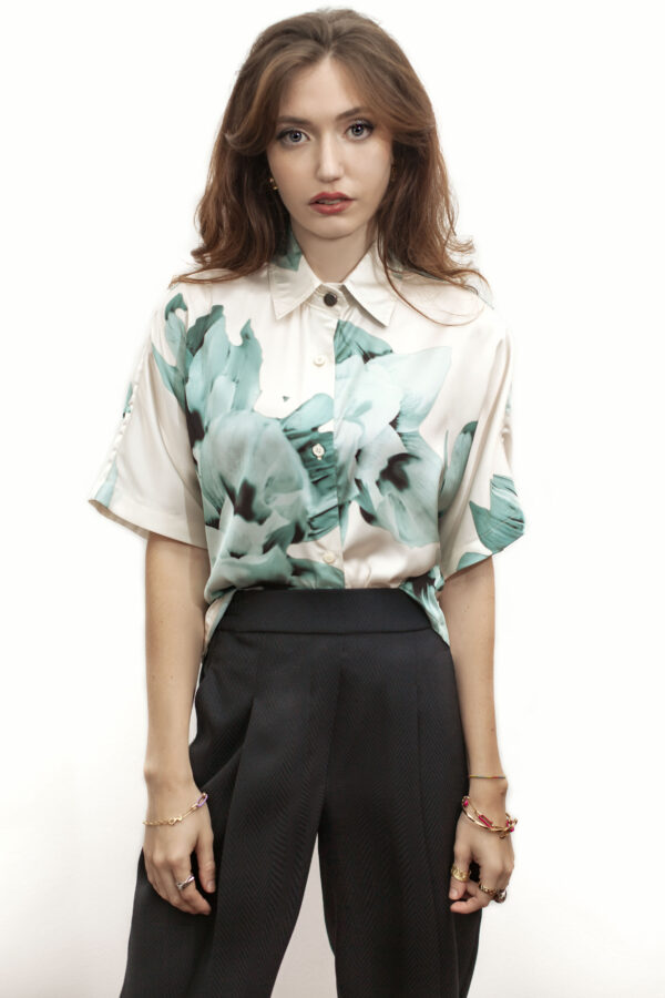 Short-sleeved silk shirt - Cinzia Rossi